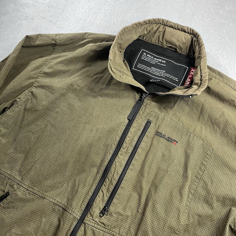 RL Polo Jeans Full Zip Jacket Men Sz 2XL Brown Cold Weather Outerwear‎